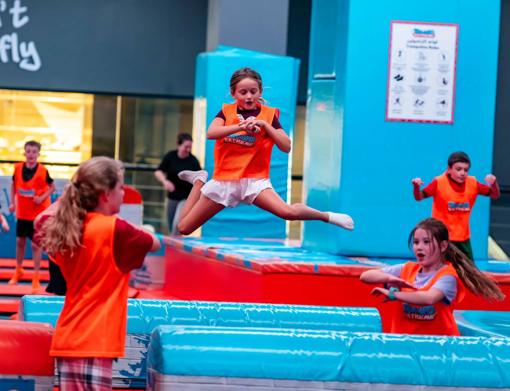 Camper jumping