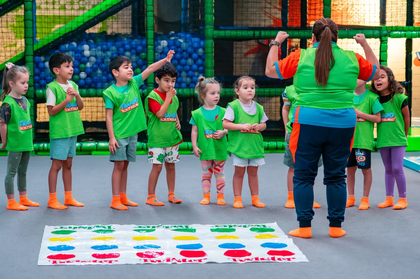 Kids playing a team game